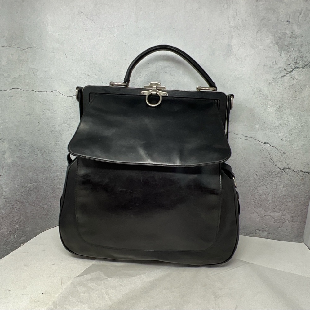 ❤️Yves St Laurent Vintage Heavy Calf Leather Top Handle Bag.